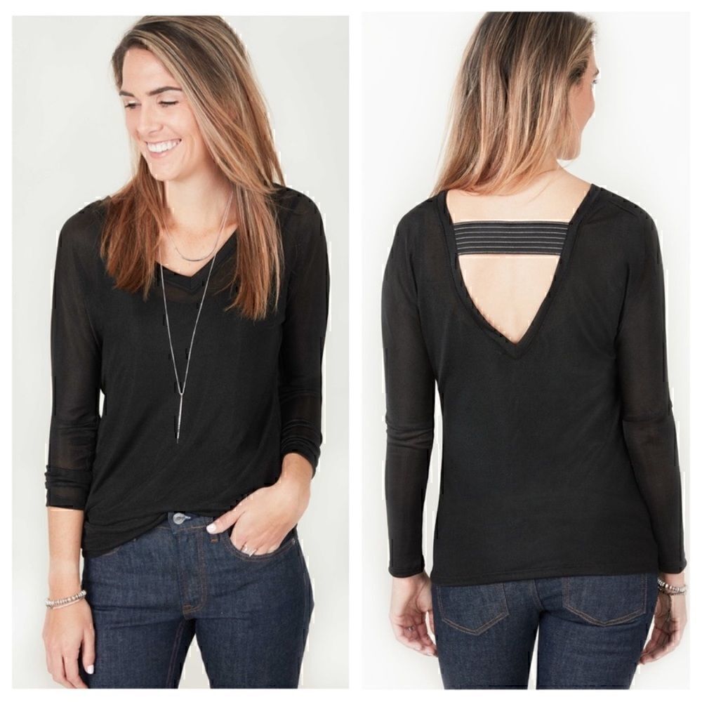 ‎Stella & Dot Top Womens Medium sheer Metallic renegade collection